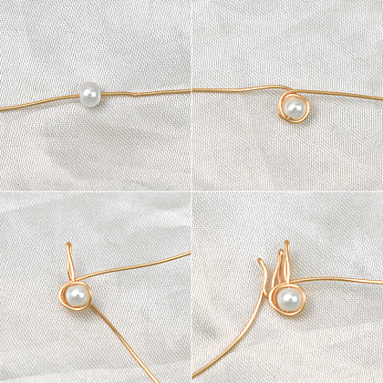 Брошь в виде листа, обмотанного проволокой-3