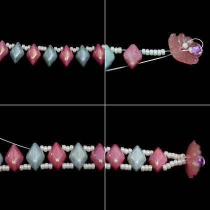 Браслет из стеклянных бусин с 2 отверстием-3