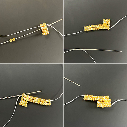 Браслет из черного и золотого стекла со стеклянными бусинами-4