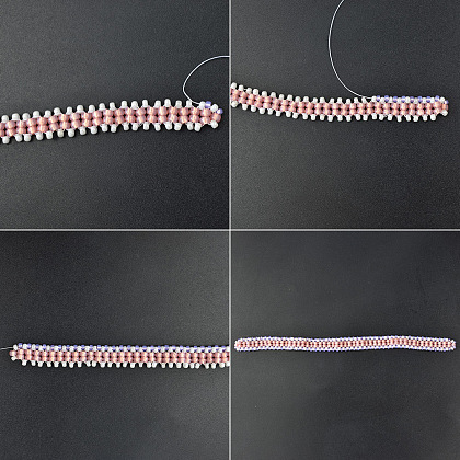 Armband aus rosa und lila Saatperlen-5