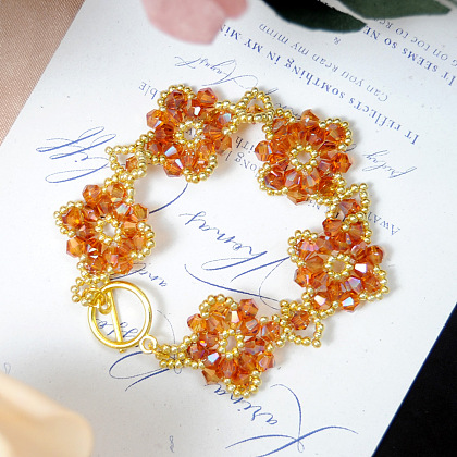 Браслет из хрустальных бусин в осеннем стиле-8