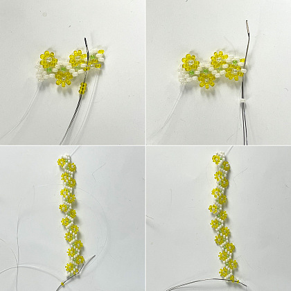Bracelet de fleurs en perles de graines-6