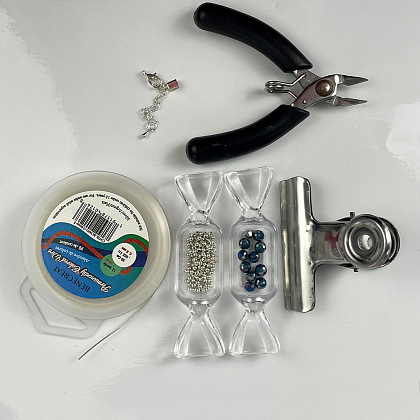 Bracelet tressé en fil de fer avec perles de verre-2