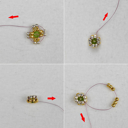 Браслет из бисера с жемчугом-4