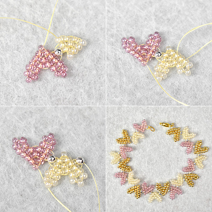 Браслет из бисера в форме сердца-5