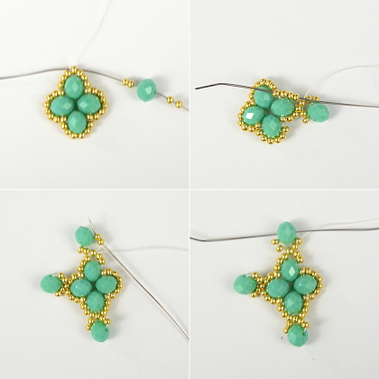 PandaHall Selected мастер-класс по изготовлению зеленых серег с гранеными стеклянными бусинами.-4