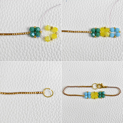 Простой биконический браслет из стеклянных бусин в лесном стиле-4