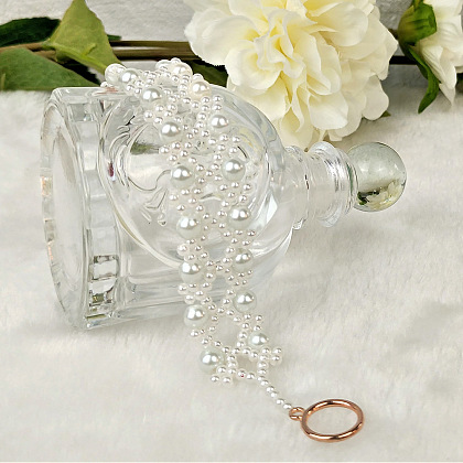PandaHall Selected Idea on Pure White Glass Pearl Beaded Lace Bracelet-8