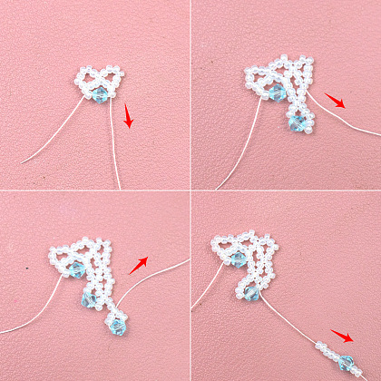 Ожерелье из кружева и стеклянных бусин-3