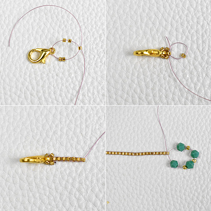 Простой биконический браслет из стеклянных бусин в лесном стиле-3