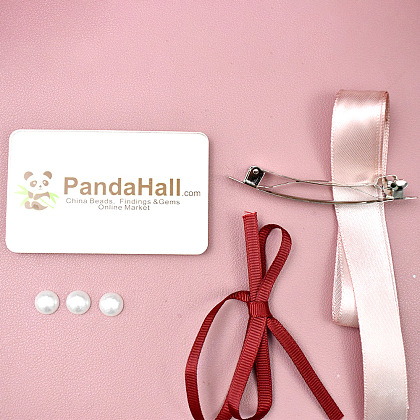 Заколка для волос с лентой и жемчужиной-2