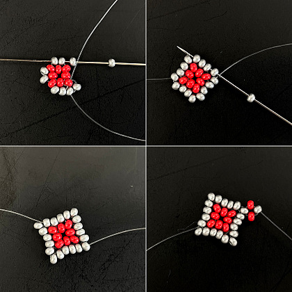 PandaHall Selected idée de bracelet en perles de rocaille carrées-4