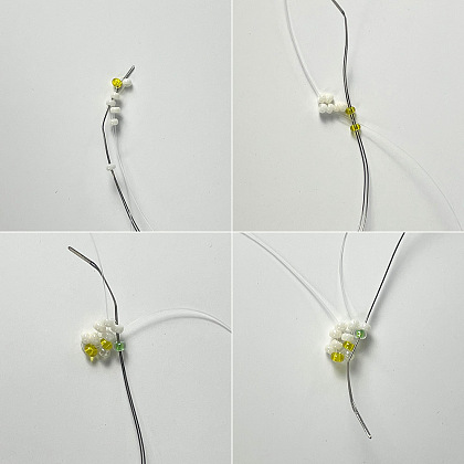 Bracelet de fleurs en perles de graines-3