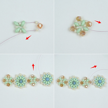 Blumenperlenarmband mit Saatperlen-Perlen-5