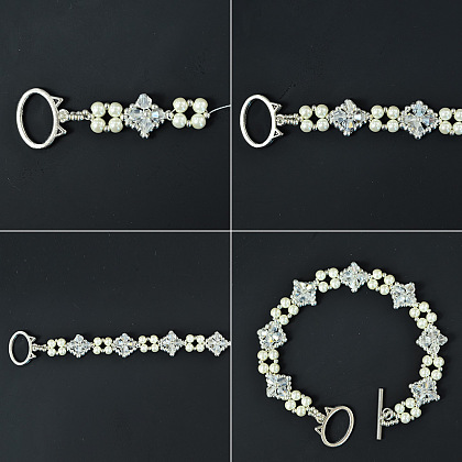 PandaHall Selected Idee für ein Perlenarmband mit Glas-Doppelkegelperlen-4