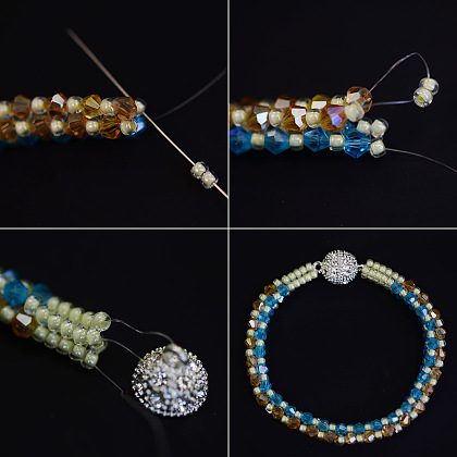 Bracelet de perles de cristal exquis-5