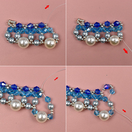 Collana di perline in stile primaverile con perline sfaccettate e perle-5