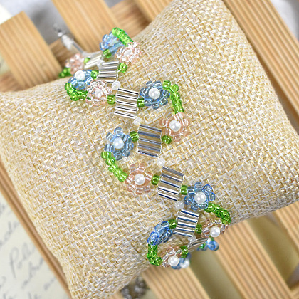Bracelet style printanier avec perles de rocaille-1