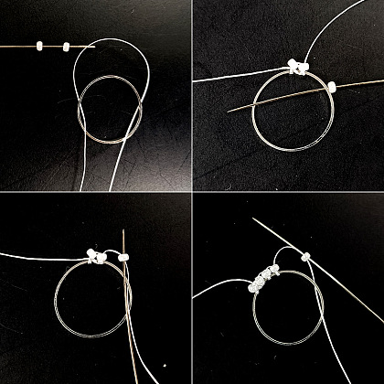 PandaHall Selected tutoriel sur les boucles d'oreilles pendantes en perles de rocaille-3