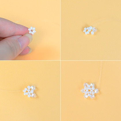 Beaded Snowflake Earrings-3