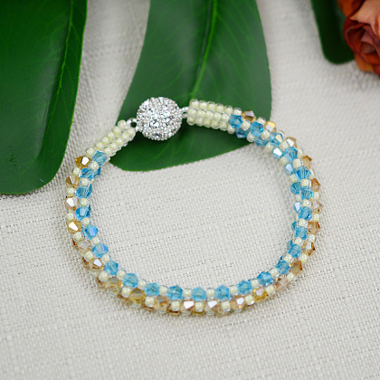 Bracelet de perles de cristal exquis-7