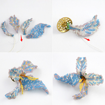 Бисер ирис серьги-4