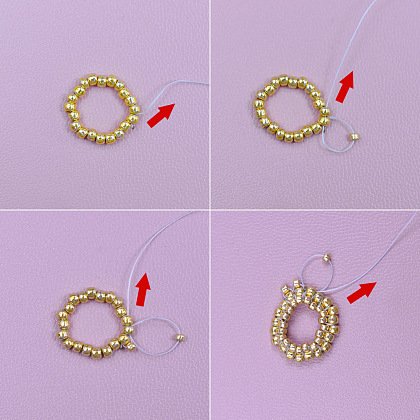 Boucles d'oreilles en perles exquises avec cabochons en strass-3