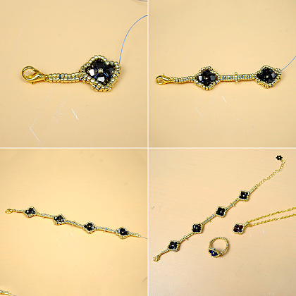 Ensemble de bijoux en perles de verre et de graines-6