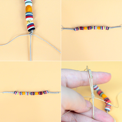 PandaHall Selected мастер-класс по изготовлению браслета из бисера из полимерной глины.-4