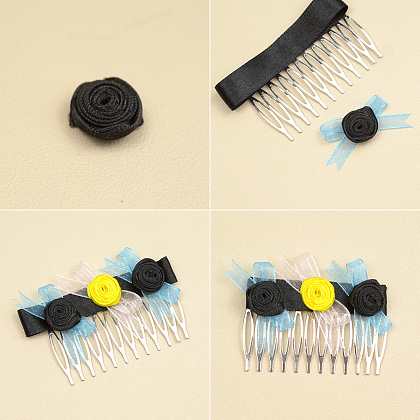 Заколка для волос из ленты-4