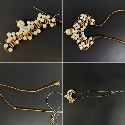 PandaHall Selected мастер-класс по изготовлению колье из бисера со стеклянными жемчужными бусинами-6