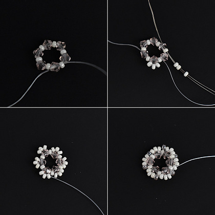 PandaHall Selected tutoriel sur les boucles d'oreilles fleurs en perles de rocaille-3