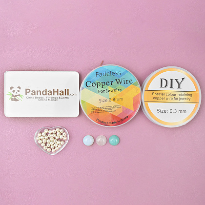 Простой браслет из проволоки с драгоценными камнями-2