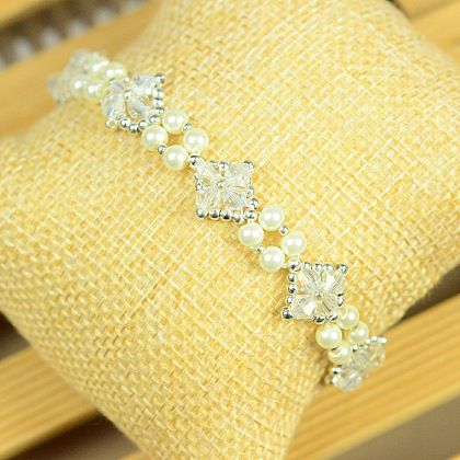 PandaHall Selected idea sobre pulsera de perlas con cuentas de vidrio bicono-1