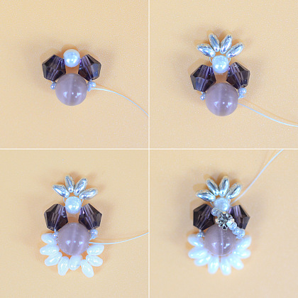 Boucles d'oreilles exquises avec des sortes de perles-3