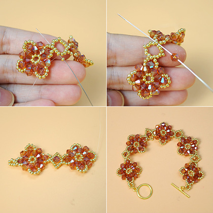 Браслет из хрустальных бусин в осеннем стиле-7