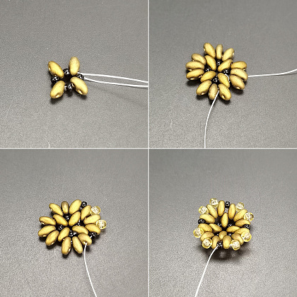 Подвеска-компас с бусинами из чешского стекла с 2 отверстием-3