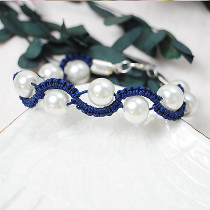 PandaHall Selected руководство по изготовлению браслета из веревки, плетеного жемчугом.-5