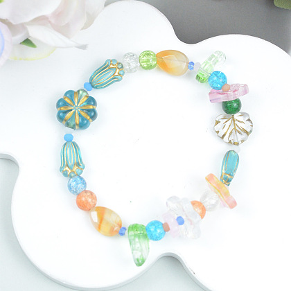 Свежий и элегантный стиль чешский стеклянный браслет из бусин-6