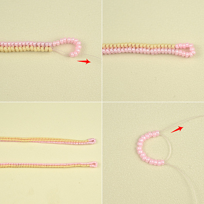 Розовое цветочное ожерелье из бисера с бусинами и стеклянными бусинами-5