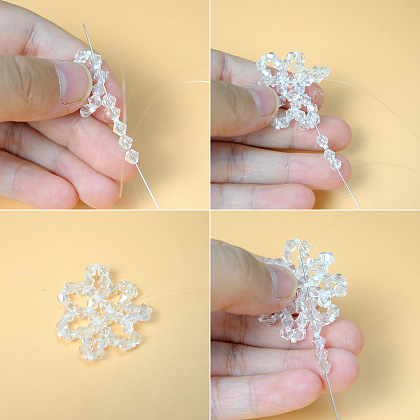 Boucles d'oreilles en forme de fleur avec perles nacrées-4