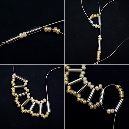 Pulsera de perlas con cadena de rhinestone-3