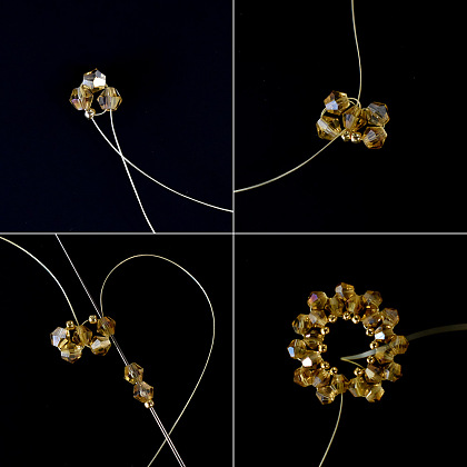 Bracelet tournesol en perles de verre-3