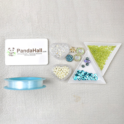 Весенний браслет с пайетками и цветами-2