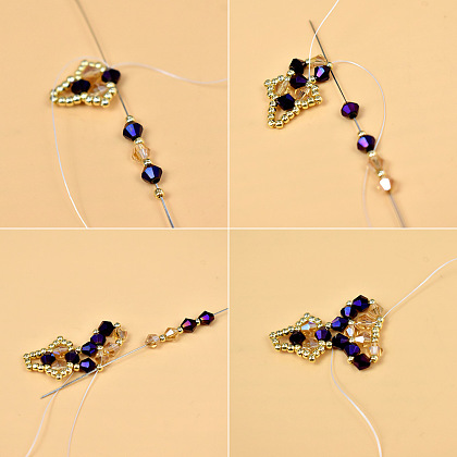 Браслет из стеклянных бусин в винтажном стиле-4