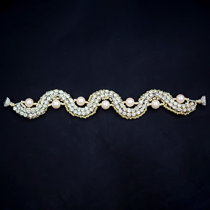 Bracelet de perles avec chaîne en strass-6