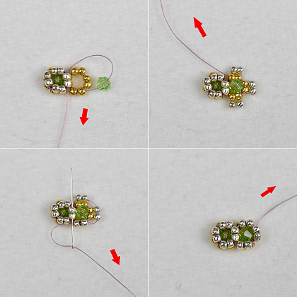 Браслет из бисера с жемчугом-5