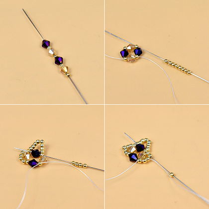 Браслет из стеклянных бусин в винтажном стиле-3