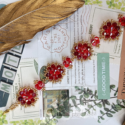PandaHall Selected Tutorial on Red Bicone Glass Beaded Bracelet-8