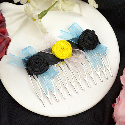 Заколка для волос из ленты-5